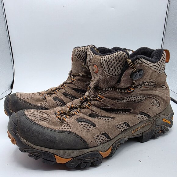 Merrell Moab Ventilator Mid Mens Size 11.5 Walnut Brown Hiking Boots Camping - Picture 3 of 13